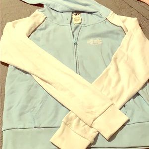 PINK Victoria Secret light blue sweatshirt
